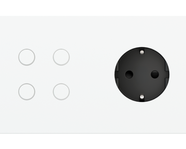 Ekinex Magnetic plate 2-fold for 4-rocker push button + Schuko, French, Israeli power socket Proxima series Metal Dark Chocolate