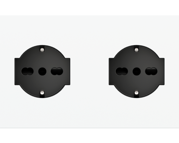 Ekinex Magnetic plate 2-fold for two IT UNEL electrical sockets Proxima series Metal Dark Chocolate