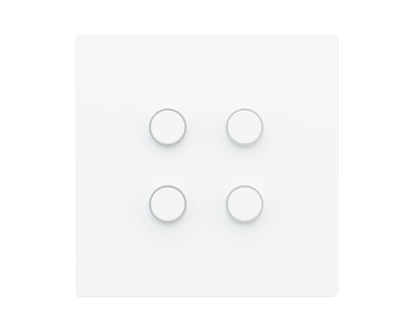 Ekinex Kit of 4 round buttons Proxima series Metal Warm White